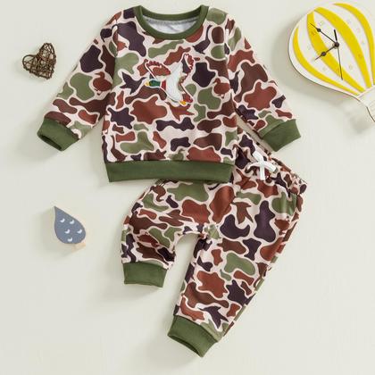 Imagem de Moletom com capuz Outfit Emmababy Duck Camo para meninos de 12 a 18 meses