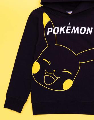 Imagem de Moletom com capuz Pokémon Pikachu Boys Kids Black 13-14 anos