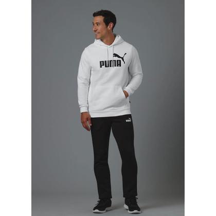 Imagem de Moletom com capuz PUMA Essentials com logotipo grande de lã para homens