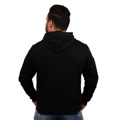 Imagem de Moletom com Zíper Blusa Blusão de Frio Fechado Flanelado Com Capuz Casaco de Algodão Unissex