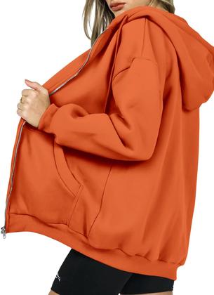 Imagem de Moletom com Zíper PRETTYGARDEN 2025 Laranja M