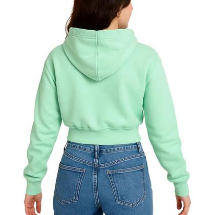 Imagem de Moletom Cropped Feminino Liso Curto Capuz Algodão Flanelada