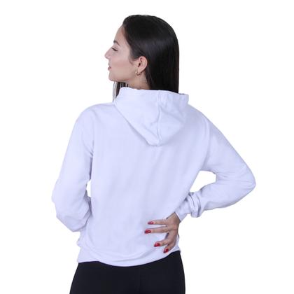 Imagem de Moletom Feminino Canguru Algodão Liso Com Capuz Branco, Rosa, Cinza e Preto