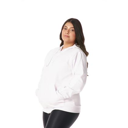 Imagem de Moletom Feminino Canguru Zíper Capuz Bolsos Estiloso Quentinho Confortável