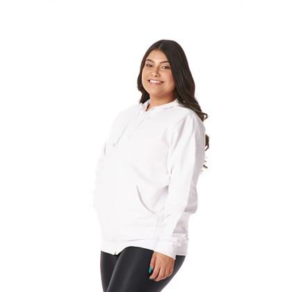 Imagem de Moletom Feminino Canguru Zíper Capuz Bolsos Estiloso Quentinho Confortável