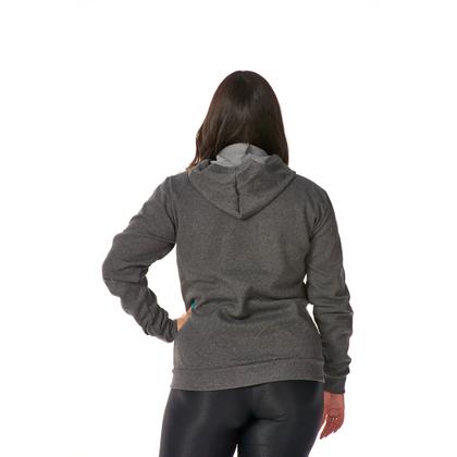 Imagem de Moletom Feminino Canguru Zíper Capuz Bolsos Estiloso Quentinho Confortável