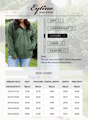 Imagem de Moletom feminino Eytino com capuz plus size com botões 5X cinza