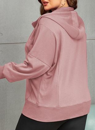 Imagem de Moletom feminino Eytino Plus Size com capuz com zíper 3X rosa