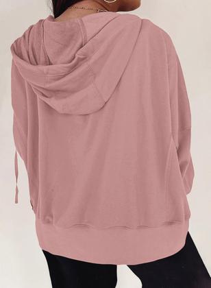 Imagem de Moletom feminino Eytino Plus Size com capuz com zíper 3X rosa