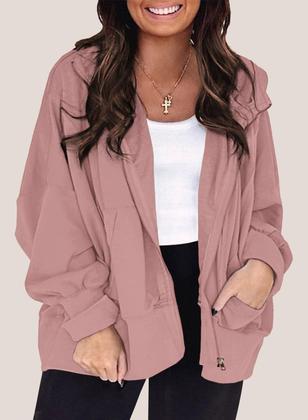 Imagem de Moletom feminino Eytino Plus Size com capuz com zíper 3X rosa