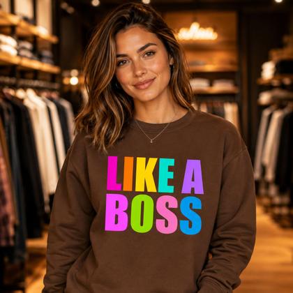 Imagem de Moletom Feminino Flanelado Estampado Like a Boss