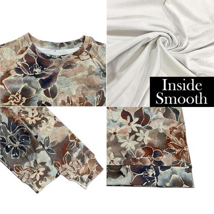 Imagem de Moletom feminino Fronage com estampa floral de paisagem marrom tamanho GG