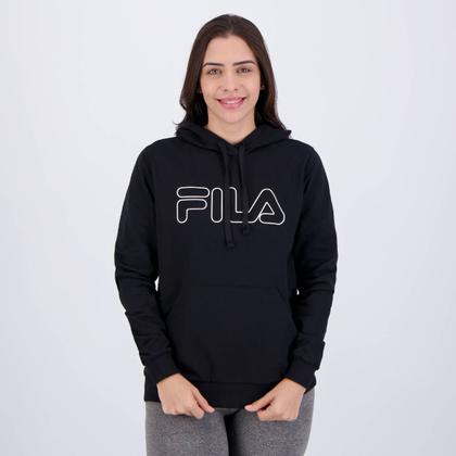 Imagem de Moletom Fila Outline Basic Feminino Preto e Branco