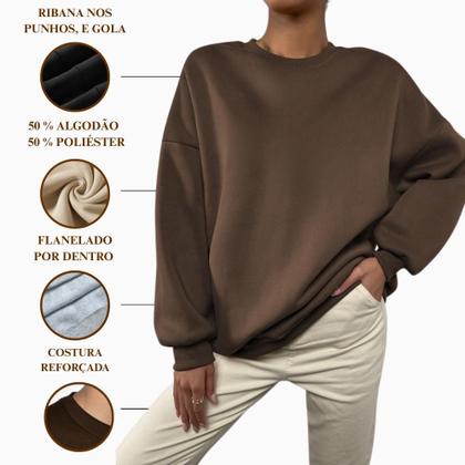 Imagem de Moletom Gola Careca Modinha Estampa Queen 041 Rainha Adolescente Mulher Feminino Flanelado Inverno