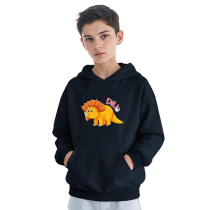 Imagem de Moletom Infantil Canguru Menino Algodão Estampa Dino