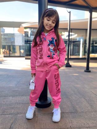 Imagem de Moletom Infantil Com Capuz Conjunto Menina Blogueirinha Lilo Stitch