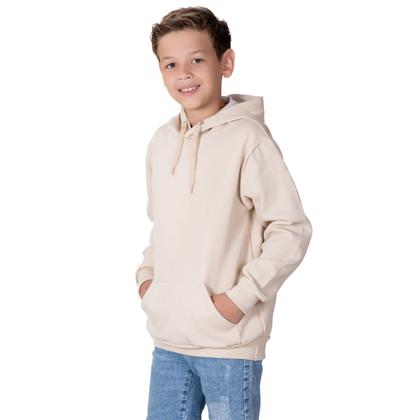 Imagem de Moletom Infantil Masculino Estilo Canguru Flanelado para Menino e Crianças Agasalho Básico Liso Confortável de Frio Inverno Abrigo