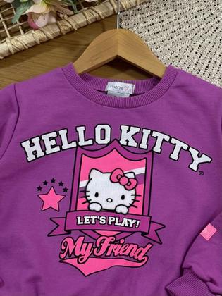 Imagem de Moletom Infantil Momi Inverno sem Flanela Roxo Hello Kitty
