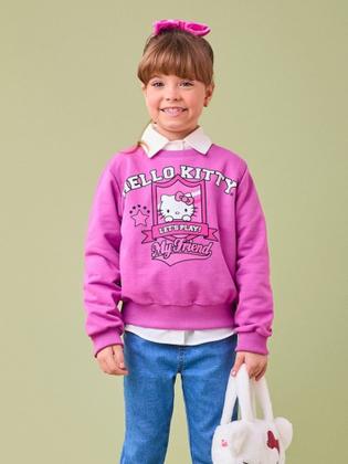 Imagem de Moletom Infantil Momi Inverno sem Flanela Roxo Hello Kitty