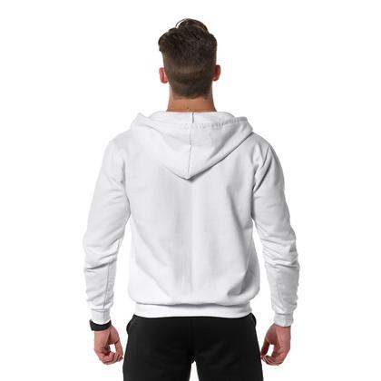 Imagem de Moletom Masculino Canguru Branco com Zíper e Capuz