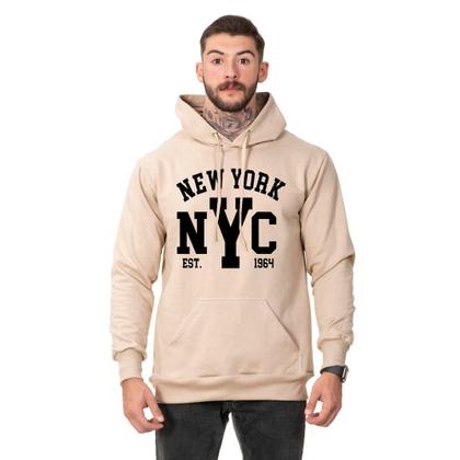 Imagem de Moletom Masculino Casual Moderno Algodão Bolso Canguru Macio