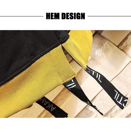 Imagem de Moletom masculino com capuz Moshtashio Colorblock, casual, 5GG, preto e branco