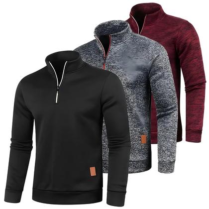 Imagem de Moletom Masculino com Meio Zíper - Gola Alta, Capuz e Forro Grosso