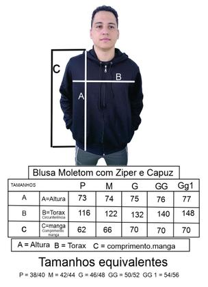 Imagem de Moletom Masculino com Ziper Blusa De Frio Casaco Com Capuz Bolso Agasalho  Algodão  Preto