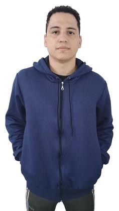 Moletom Masculino Liso Blusa De Frio Casaco Com Ziper Capuz Bolso