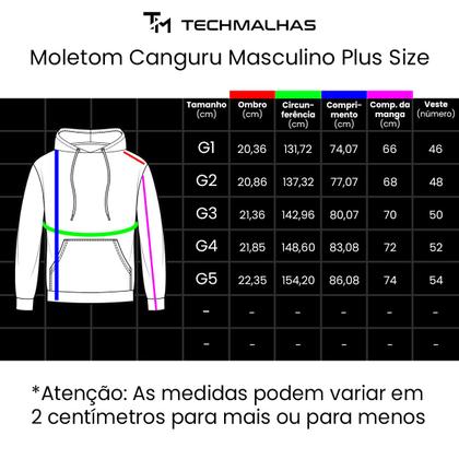 Imagem de Moletom Masculino Plus Size com Capuz e Bolsos Canguru Confortável