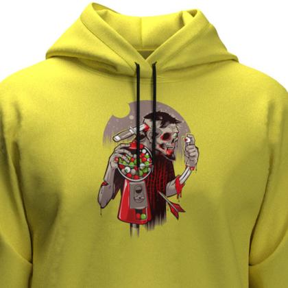 Imagem de Moletom Unissex Estampado Zumbi Blusa De Frio Com Capuz E Bolsos