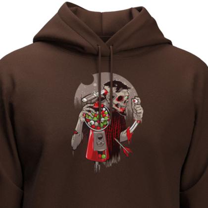 Imagem de Moletom Unissex Estampado Zumbi Blusa De Frio Com Capuz E Bolsos