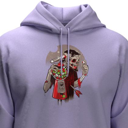 Imagem de Moletom Unissex Estampado Zumbi Blusa De Frio Com Capuz E Bolsos