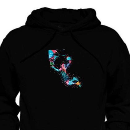 Imagem de Moletom Unissex Relaxado Estampado Blusa de Frio Algodão Flanelada Com Capuz