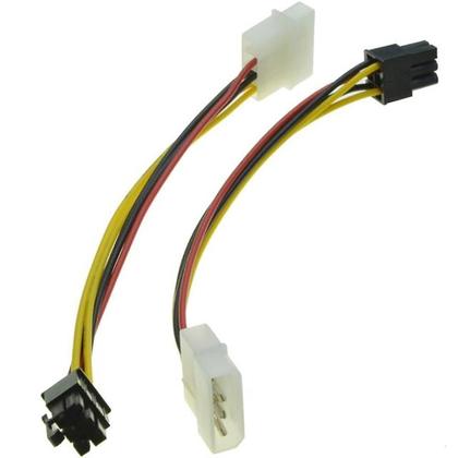 Imagem de Molex de 4 pinos para 6 pinos PCI-Express Pcie placa de vídeo conversor de energia cabo adaptador