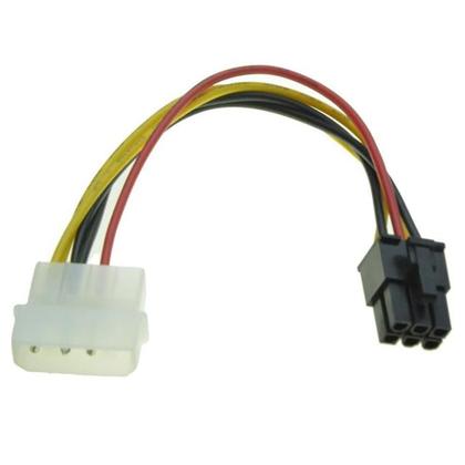 Imagem de Molex de 4 pinos para 6 pinos PCI-Express Pcie placa de vídeo conversor de energia cabo adaptador