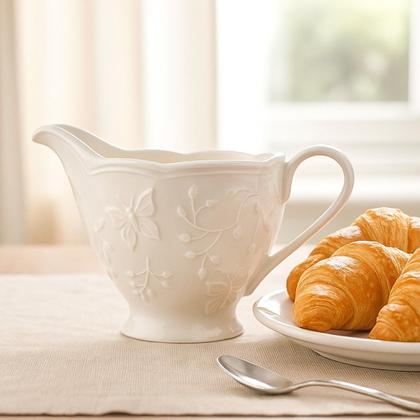 Imagem de Molheira Cremeira Leiteira Porcelana Butterfly Flower Lyor