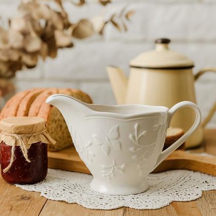 Imagem de Molheira Cremeira Leiteira Porcelana Butterfly Flower Lyor