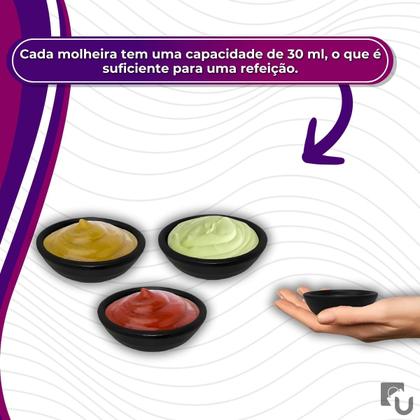 Imagem de Molheira Redonda Kanpai Premium Preto Porta Shoyu Molhos Bestfer