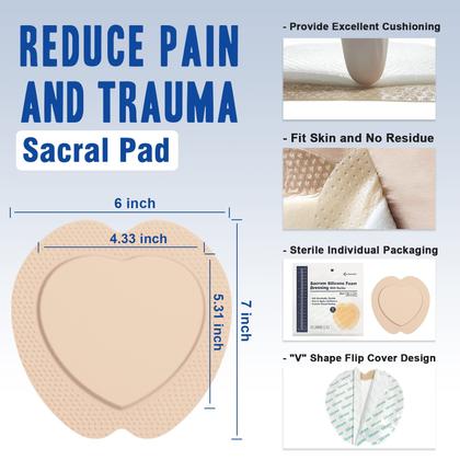 Imagem de Molho de espuma de silicone Ceeport Sacrum com borda 18x18cm, 5 pacotes