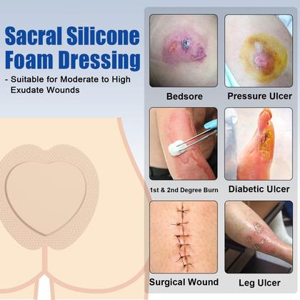 Imagem de Molho de espuma de silicone Ceeport Sacrum com borda 18x18cm, 5 pacotes