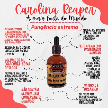 Imagem de Molho De Pimenta Carolina Reaper Viciado em Pimentas 60 ml Sem Glúten Artesanal