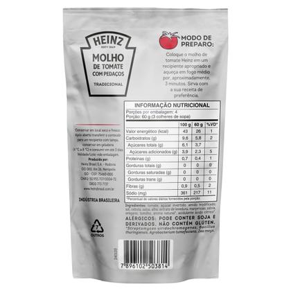 Imagem de Molho de Tomate Heinz com Pedaços Tradicional Sachê 240g