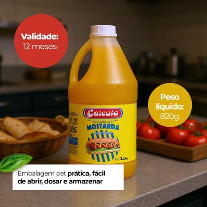 Imagem de Molho Mostarda Amarela Calcutá Galão 3,2kg Uso Profissional Para Lanches