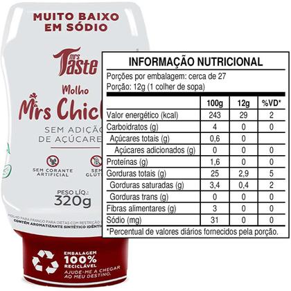 Imagem de Molho Mrs Chicken 320g Mrs Taste Sem Adição de Açúcares