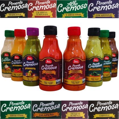 Imagem de Molho Pimenta Cremoso Com Azeitonas Pìcância Suave Para Churrasco 200ml Bahia Premium 8Unid