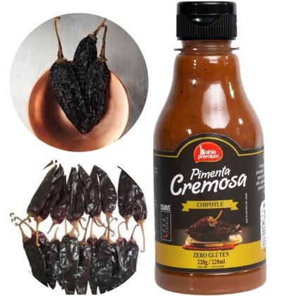 Imagem de Molho Pimenta Cremoso Com Azeitonas Pìcância Suave Para Churrasco 200ml Bahia Premium 8Unid