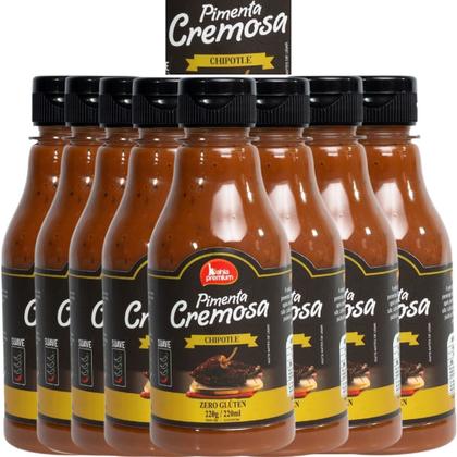 Imagem de Molho Pimenta Cremoso Com Azeitonas Pìcância Suave Para Churrasco 200ml Bahia Premium 8Unid