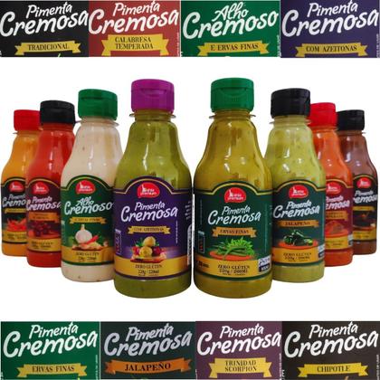 Imagem de Molho Pimenta Cremoso Com Azeitonas Pìcância Suave Para Churrasco 200ml Bahia Premium 8Unid