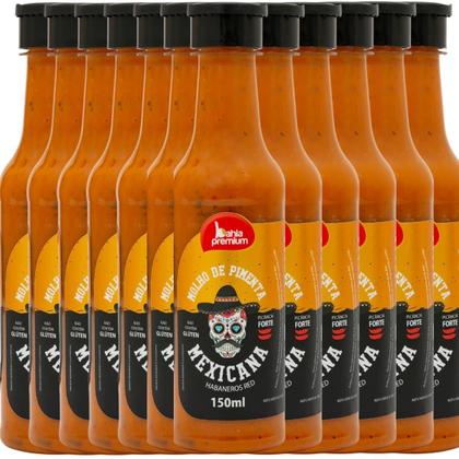 Imagem de Molho Pimenta Habanero Cremosa Picância Extra Forte (Para os Brutos) Mix 12 unidades Bahia Premium 150ml